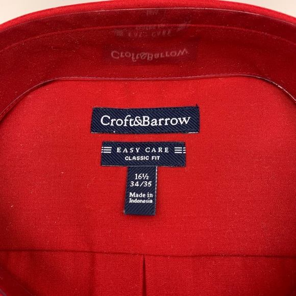Croft & Barrow Red Easy Care Classic Dress Shirt - Picture 3 of 5